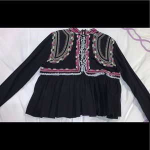 Proenza Schouler embroidered/beaded longsleeve top